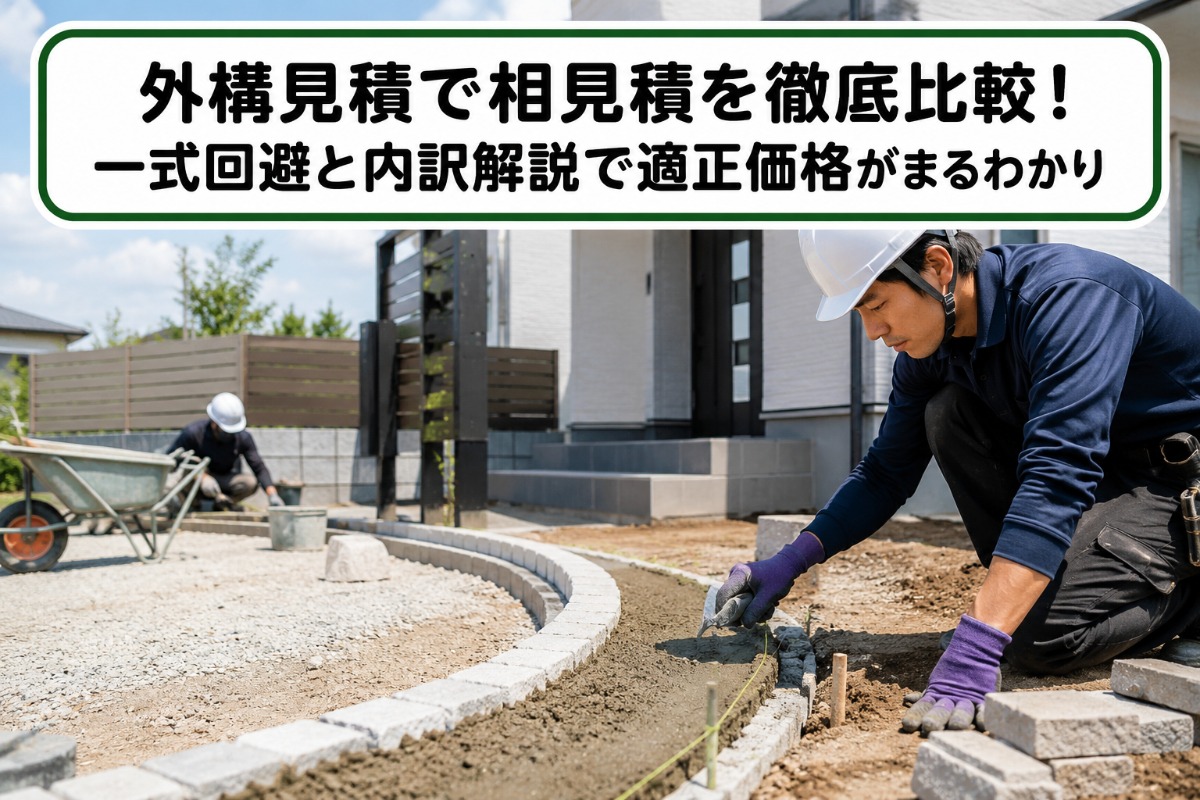 外構見積で相見積を徹底比較！一式回避と内訳解説で適正価格がまるわかり